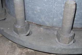 Base plate of recalled stadium light pole