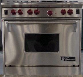 Recalled Wolf residential gas range oven, front