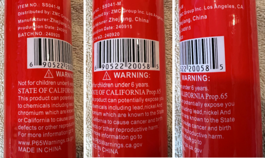 Recalled Light‑Up Foam Stick (Item No. SS041‑M) – Labeling area located along the side of the stick. 