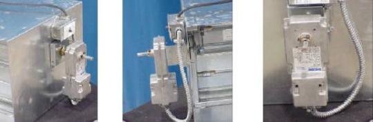 Recalled MA-200-series actuators attached on fire and smoke dampers. Note: Mounting arrangements vary.