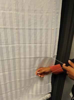 Recalled Roman Shade showing cord