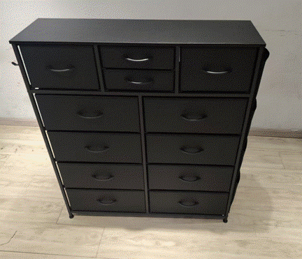 Recalled AOWOS 12-Drawer Dresser in Black (front)