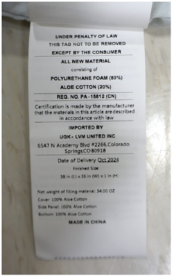 Tag showing UGK-LVM United Inc.