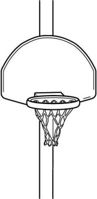 Drawing of Basketball set with net intact