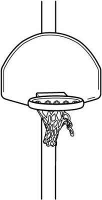 Drawing of unhooked netting from basketball set