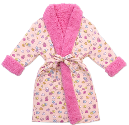 Recalled Bellabu Bear Children’s Robe - Candy Hearts Pink