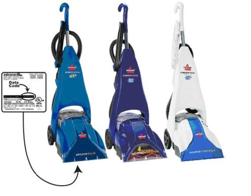 Image of recalled Bissell Upright Deep Cleaners