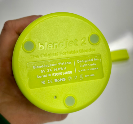 Recalled BlendJet 2 base of the blender, showing serial number