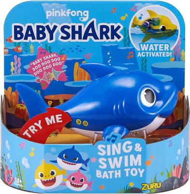 Juguete de baño Tiburoncito Junior que canta y nada, de Robo Alive, en color azul retirado del mercado