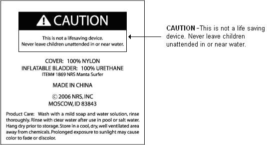 The safety warning label should match the one above