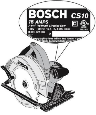 Illustration of recalled Bosch Circular Saw