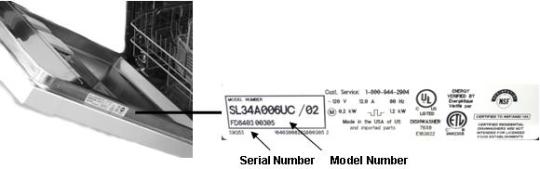 Recalled Dishwasher Tag