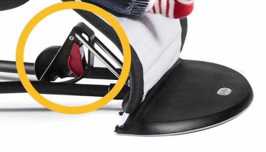 Red Safety Latch on Recalled Air Bouncer Chair