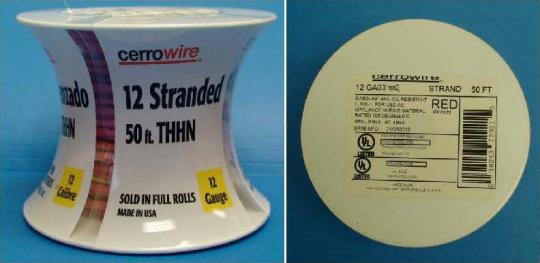 Recalled stranded THHN Electrical Wire