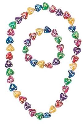 Recalled Shiny Heart Necklace and Bracelet Set
