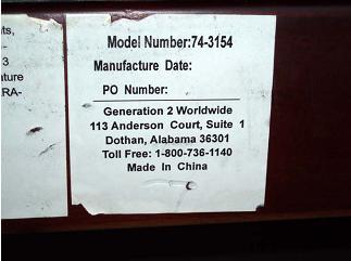 The label is located on the headboard or footboard of the recalled crib