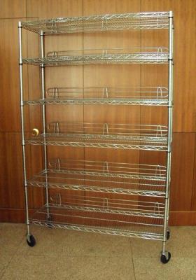 Recalled chrome shelving unit