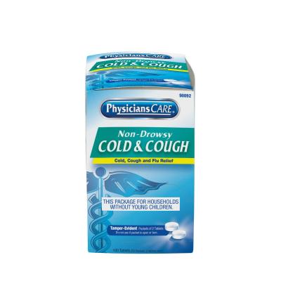 Producto retirado PhysiciansCare Non-Drowsy Cold and Cough de 100 tabletas (50 paquetes con 2 tabletas cada uno)