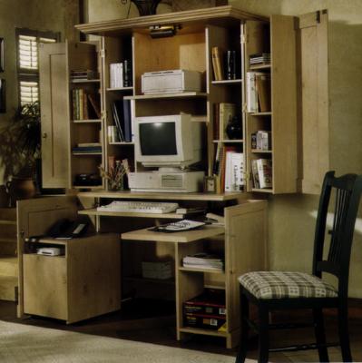 Recalled Monarch Computer Armoire, open