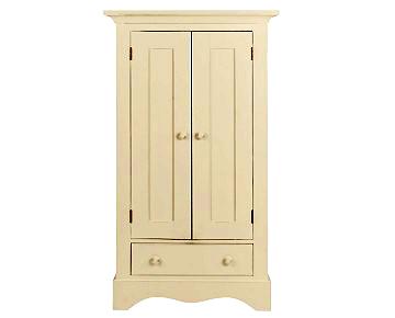 Recalled Antique White Double-Door Armoire