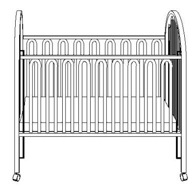 Crib without scrolls (item no. 2368) 