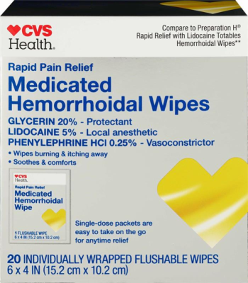 Recalled CVS Health Medicated Hemorrhoidal Wipes