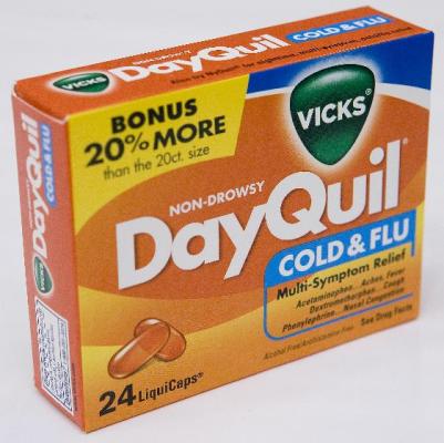 Recalled Vicks Dayquil Cold & Flu Package
