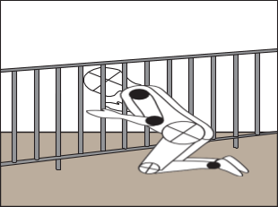 Depiction of Entrapment in Bed Rail