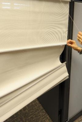 Recalled Roman Shade showing cord