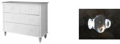 Picture of recalled Dresser Drawer and Knob
