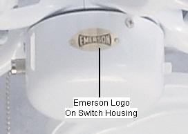 Emerson Logo on Switch Housing of recalled fan