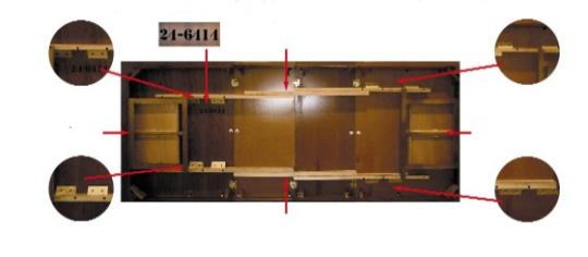 Underside of recalled Ethan Allen table