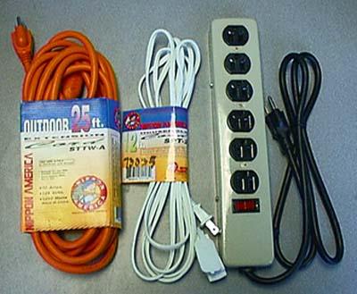Recalled extension cords and power strip surge protectors