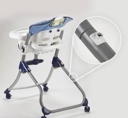 Recalled Close to Me High Chair with close-up of the storage peg