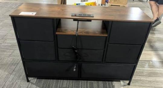 Recalled Furnulem Fabric 8-Drawer Dresser in brown (back)