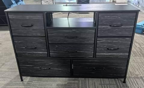 Recalled Furnulem Fabric 8-Drawer Dresser in black (front)