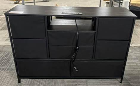 Recalled Furnulem Fabric 8-Drawer Dresser in black (back)
