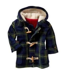 Recalled babyGap Children's Blue Plaid Toggle Coat