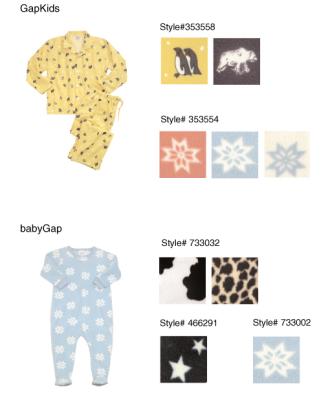 Recalled GapKids and babyGap children's pajamas