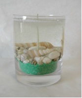 Recalled Gel Candle - Tumbler with Sand & Shells, Model #101-S