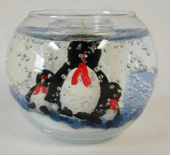 Recalled Gel Candle - Round Shape with Penguins, Model #604