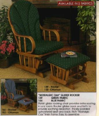 Recalled "Nostalgic Oak" Bentwood Glider Rocker