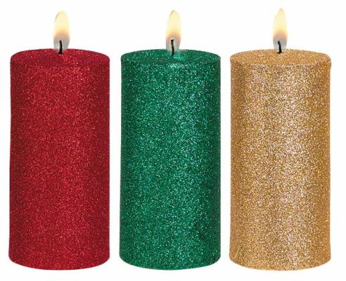 Recalled Candele glitter candles (six-inch)