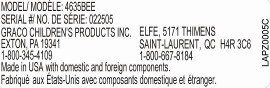 Label on Baby Einstein® discover and play™ Activity Center