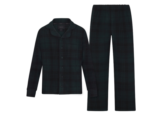 リコールド スキムズ ボディ パジャマ セット – グリーンとブラックのチェック柄