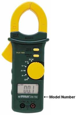 Recalled Greenlee electrical meter, front