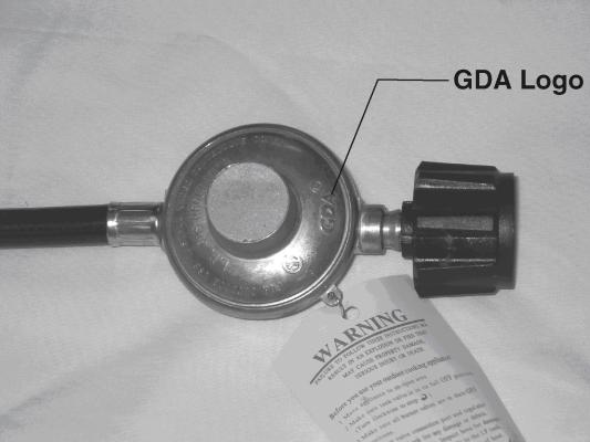 Image of recalled grill hose regulator