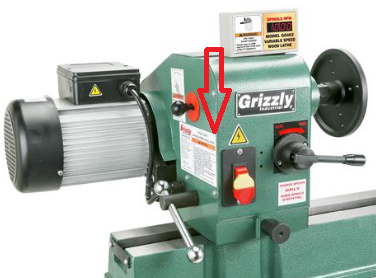 Recalled Grizzly Industrial Wood Lathe – Model Number location