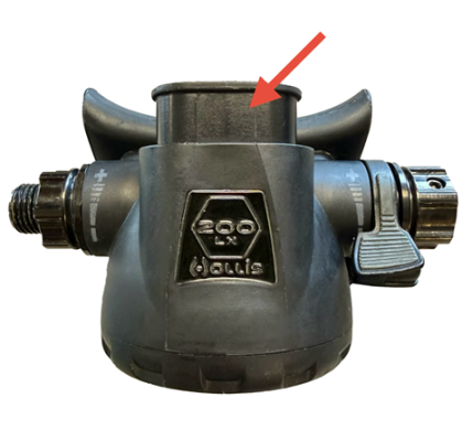 Location under the mouthpiece where serial number will be located