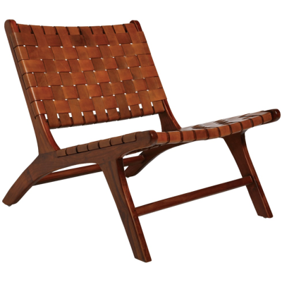 Recalled Haven & Key Leather Woven Chair or “Lovina Chair” (Brown)